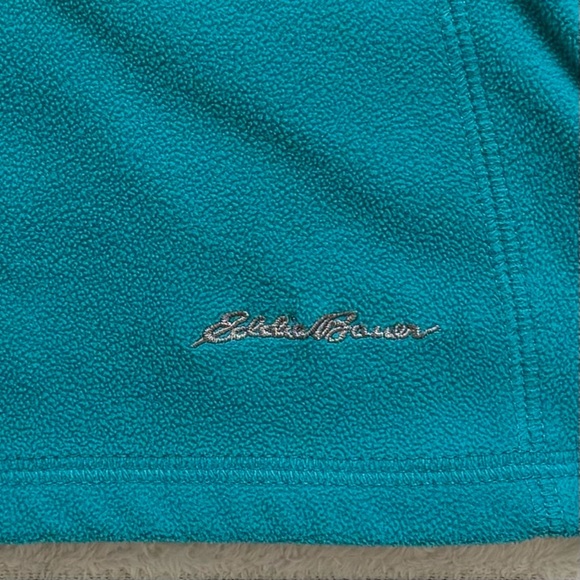EDDIE BAUER Quarter Zip Fleece Sweatshirt Teal Womens Medium - Picture 5 of 8